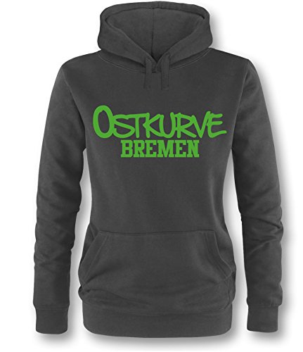 Luckja Ostkurve Bremen Damen Hoodie Schwarz - Grün Grösse L von Luckja