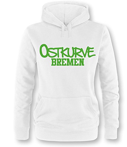 Luckja Ostkurve Bremen Damen Hoodie Weiss - Grün Grösse M von Luckja