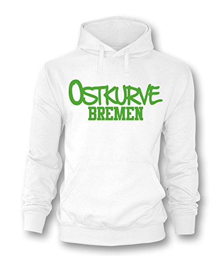 Luckja Ostkurve Bremen Herren Hoodie Weiss - Grün Grösse L von Luckja