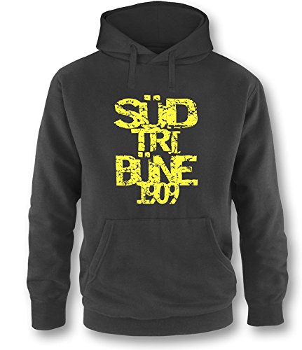 Luckja Südtribüne Dortmund Herren Hoodie Schwarz - Gelb in Größe XXL von Luckja