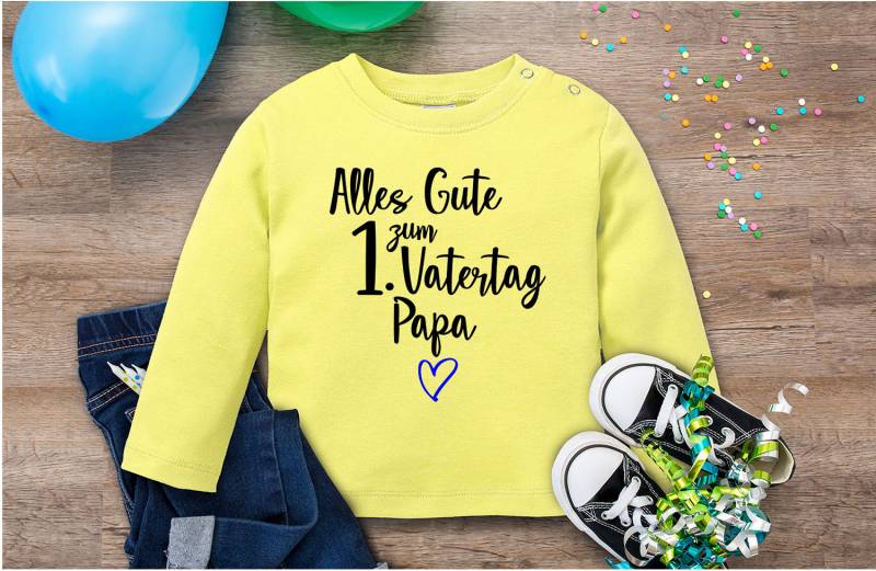Alles Gute Zum Ersten Vatertag Papa | Baby Langarm T-Shirt Vatertaggeschenk Für Den Besten/Geschenk von LuckjaGmbH