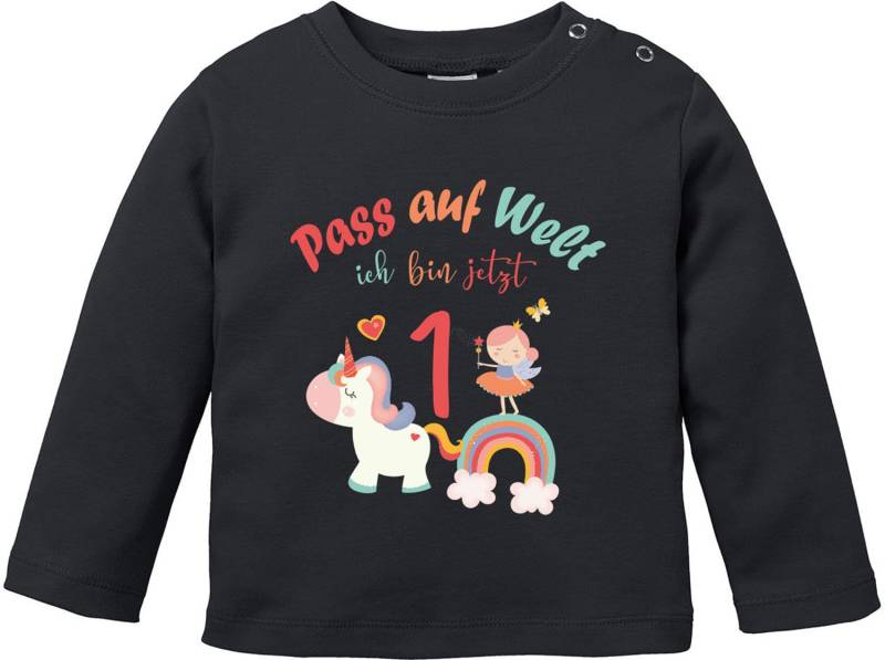 Geburtstagsshirt Für Mädchen | Pass Auf Welt Ich Bin Jetzt 1 Ich Eins Babyshirt Mit Niedlichem Einhorn von LuckjaGmbH