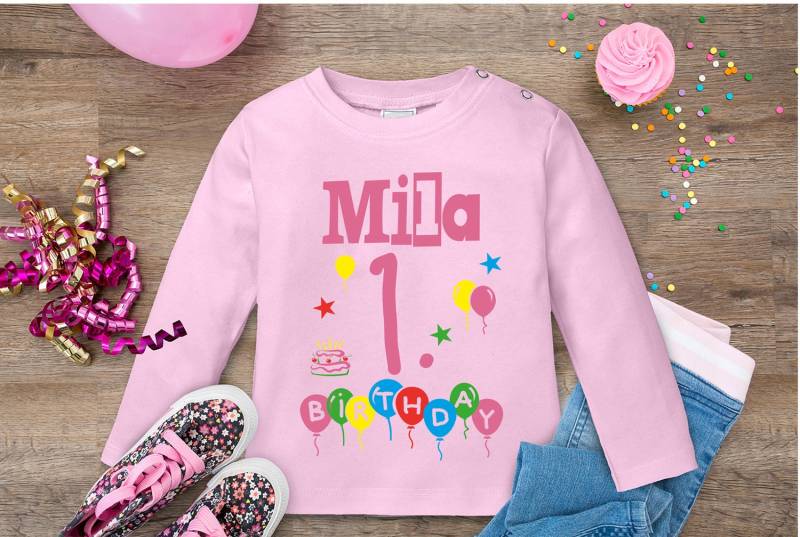 Geburtstagsshirt Mit Wunschname/Longsleeve Zum 1. Geburtstag Geschenkidee 1 Pulli Für Kinder Als von LuckjaGmbH