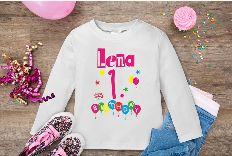 Geburtstagsshirt Mit Wunschname/Longsleeve Zum 1. Geburtstag Geschenkidee 1 Pulli Für Kinder Als von LuckjaGmbH