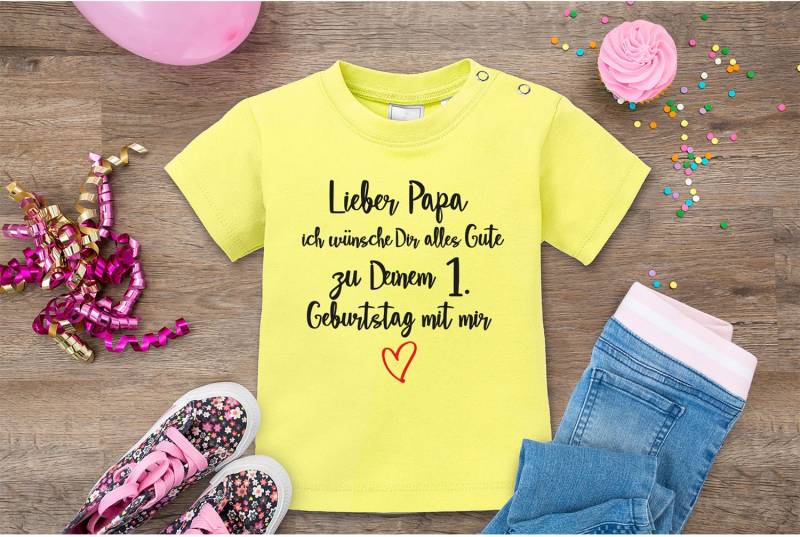 Lieber Papa Ich Wünsche Dir Alles Gute Zum 1. Geburtstag Mit Mir Baby Kurzarm T-Shirt von LuckjaGmbH