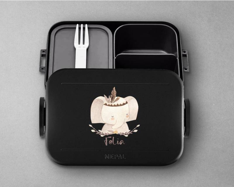 Mepal Bento Lunchbox & Brotdose | Take A Break Midi Mit Name Personalisierte Süßem Elefant von LuckjaGmbH