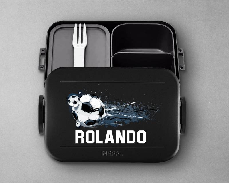 Mepal Take A Break Fussball Luchbox Mit Name | Personalisierte Brotdose Bento Box Lunchbox von LuckjaGmbH