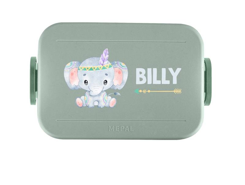 Mepal Take A Break Midi Lunchbox Bento Box Brotdose Mit Name | Personalisierte Bohemian Elefanten von LuckjaGmbH