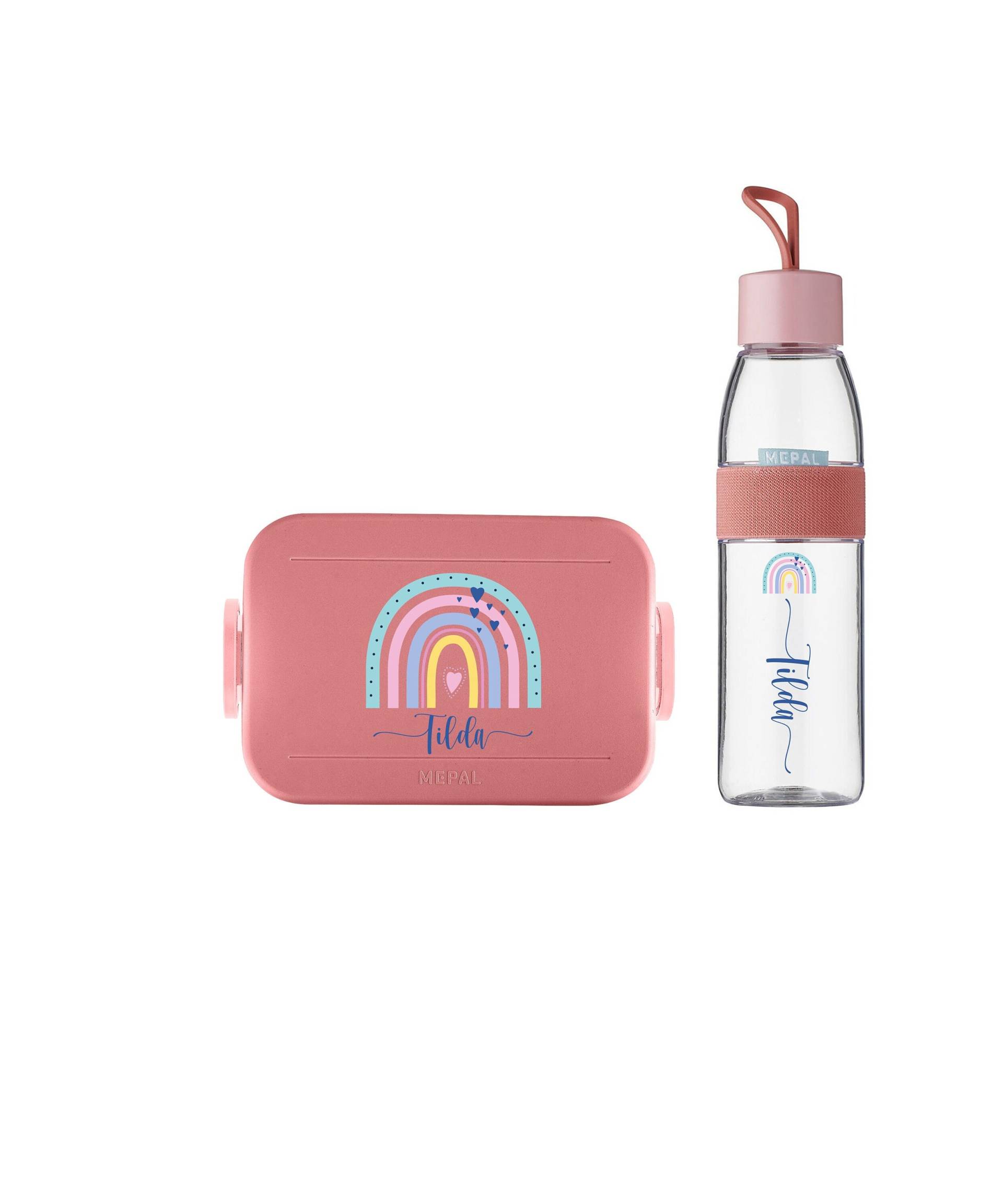 Mepal Take A Break Midi Lunchbox Set Mit Niedlichem Regenbogen Und Wunschnamen | Personalisierte Brotdose Bento Box Flasche Im von LuckjaGmbH