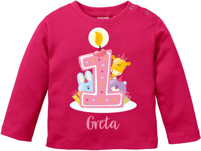 Niedliche Tiere Feiern 1. Geburtstag | Geburtstagsshirt Ich Bin Eins |Pulli Zum 1 Longsleeve Für Kinder Ersten von LuckjaGmbH