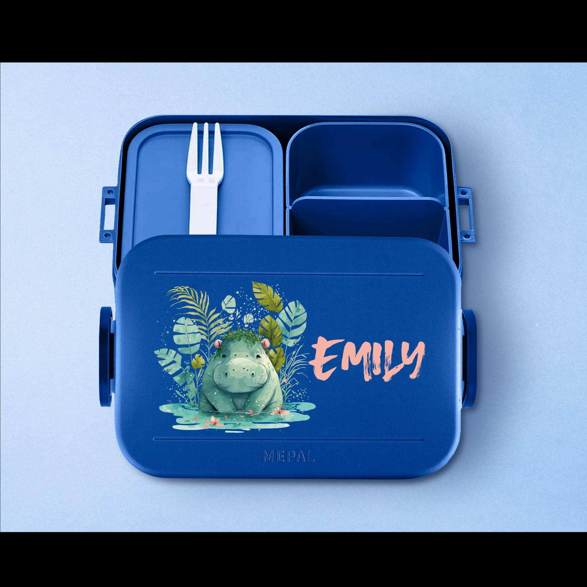 Personalisierte Mepal Bento Brotdose Mit Süßem Nilpferd Motiv Für Kita, Kindergarten Und Schule | Lunchbox Brotbox Personalisierte Mepal Bento Brotdose Mit Süßem Nilpferd Motiv Für Kita, Kindergarten Und Schule | Lunchbox Brotbox von LuckjaGmbH