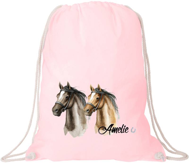 Stoffbeutel Mit Niedlichen Pferden Für Den Stall/Personalisierter Turnbeutel Kindergarten Oder Die Schule Kinder von LuckjaGmbH