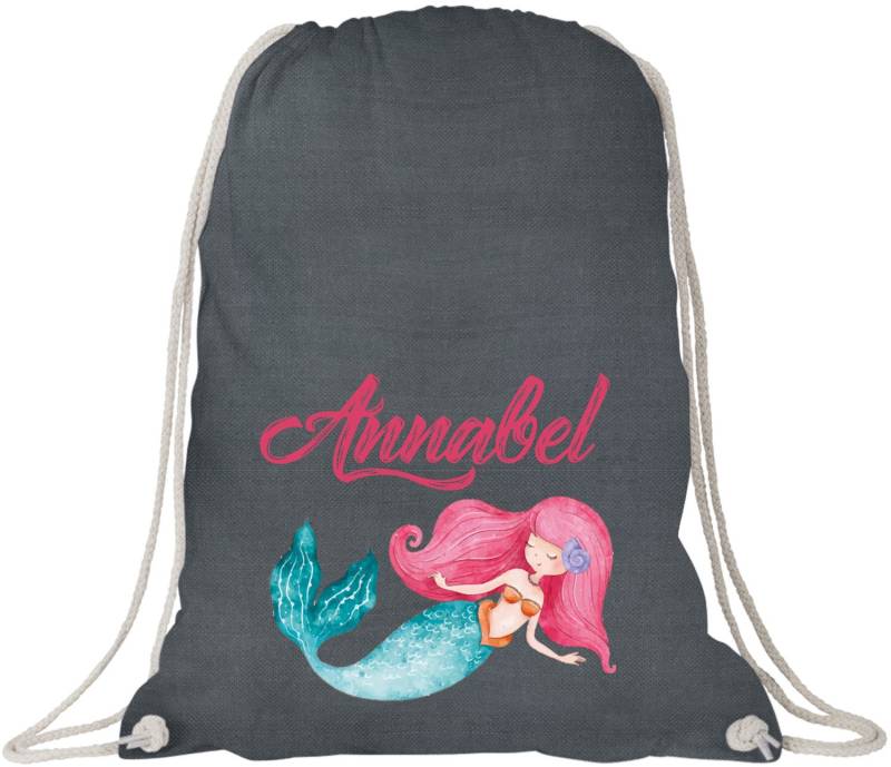 stoffbeutel Mit Niedliche Meerjungfrau | Turnbeutel Für Die Kita Den Kindergarten Oder Schule Kinder von LuckjaGmbH