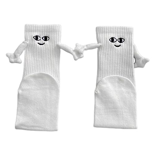 1 Paar Funny Magnetic Suction 3D Doll Couple Socks, Funny Socks Für Mädchen Und Frauen, Lustige Unisex-Socken, Magnetische Saug-Paar-Socken, Paar-Geschenke Für Damen Und Herren, 3D-Hand-Paar-Socken von Luckxing