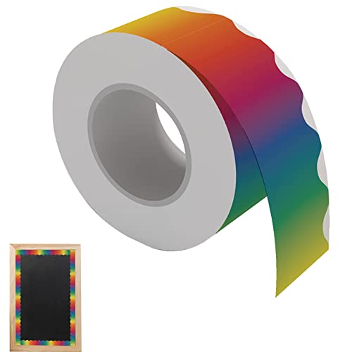 2 Pcs Regenbogen-Anschlagbrett-Grenzen | Regenbogen-Anschlagbrett-Grenzen - 65,6 ft Gradient Rainbow Classroom Borders für Pinnwand, Schreibtischdekoration, Raumdekoration und Luckxing von Luckxing