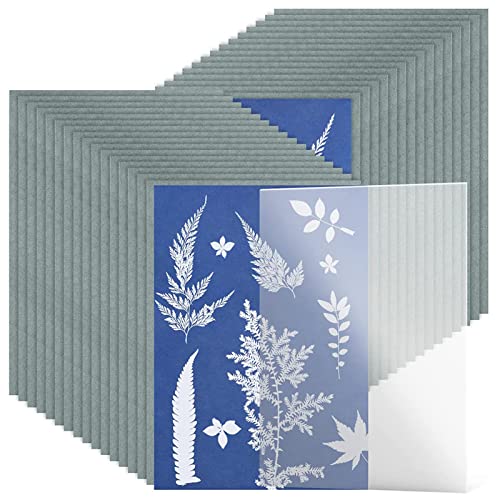 3 Pcs 32 Stück sonnenempfindliches Papier | 32 Blatt hochempfindliches Cyanotypie-Papier - Hochempfindliches Naturdruckpapier Cyanotypiepapier für DIY-Kunsthandwerksprojekte A5 Blau 32 Stk Luckxing von Luckxing