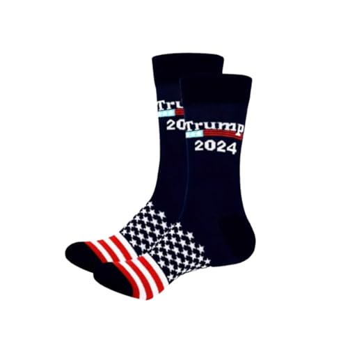 Amerikanische Flagge Socken Herren, Waschbare lustige Kleidersocken, Trump für den Präsidenten 2024, lustige Socken für Männer, Trump-Geschenke für Männer, amerikanisches Flaggen-Design für Luckxing von Luckxing