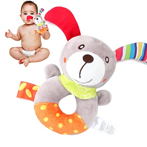 Baby Plüsch Rassel Spielzeug - Greifen Sie den sensorischen Tierschüttler,Kuscheltier-Set mit Beißring-Sound, Osterkörbchen für Mädchen, Neugeborenen-Dusche-Geschenk für 0-6 Monate Luckxing von Luckxing