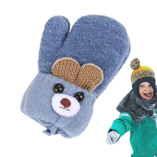 Baby-Winterhandschuhe | Weiche Cartoon-Bärenohren-Kleinkindhandschuhe mit Schnur - Kleinkind-Fäustlinge für Jungen und Mädchen im Alter von 0–3 Jahren für Halloween und Weihnachten, Luckxing von Luckxing