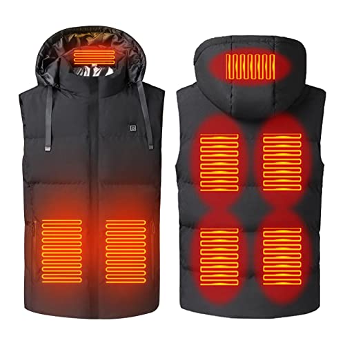 Beheizbare Weste für Herren Damen, Heizweste Beheizte Weste mit 3 einstellbarer Temperatur USB Elektrisch beheizte Jacke USB Heizweste Unisex USB wärmende Beheizte Weste für Outdoor Wandern Camping von Luckxing