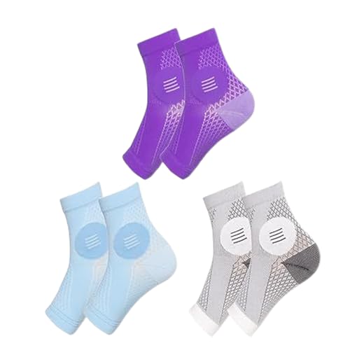 Beruhigende Socken | 3 Paar zehenlose Kompressionssocken für Damen, atmungsaktiv | Entlastende Laufsocken, beruhigende Sportsocken für Muskeln, Füße und Nervenschäden Luckxing von Luckxing