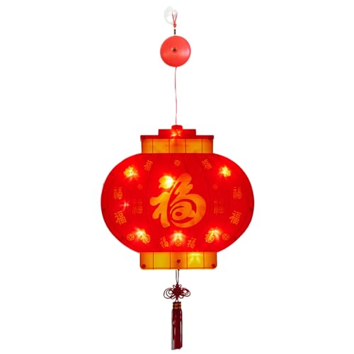 Chinesische Neujahrslampe - Rote Saugerlampen Neujahrsdekorationen - Batteriebetriebene chinesische Szenen-Layout-Lampen, multifunktionale Silvester-Fensterbeleuchtung für Neujahr Luckxing von Luckxing