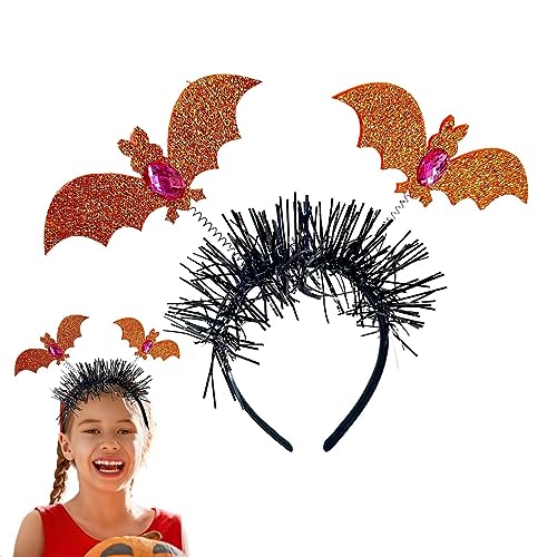 Fledermausohren Stirnband | Glitzer Halloween Stirnband | Mehrfarbiges Fledermauskostü, Halloween-Accessoires für Damen für Halloween-Partys und Mottopartys Luckxing von Luckxing