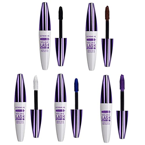 Flüssige Wimpernverlängerungs-Mascara - Fiber Mascara verlängernde 5D wasserfeste, wischfeste Mascara,Voluminöse Wimperntusche steigert Volumen und Länge, 5D-Wimperntusche aus Seidenfaser, Luckxing von Luckxing