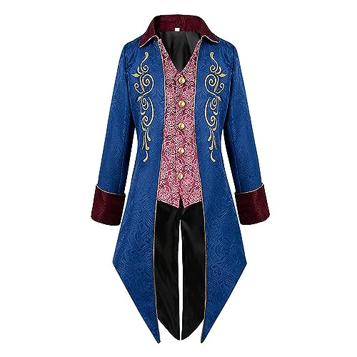 Gehrock,Vintage Steampunk Jacke Halloween-Themen | Mittelalterliches Kostüm für Herren für Halloween-Party, Mottoparty und Cosplay, Herren-Renaissance-Kostüm, Halloween-Kostüm Luckxing von Luckxing