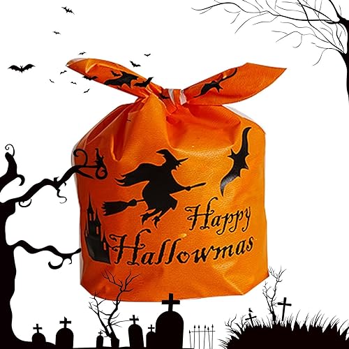 Halloween-Goodie-Bags | 50 Stück lustige Leckerli-Beutel für Kinder, Halloween-Party-Süßigkeitsbeutel,Kreative Kinder-Süßes oder Saures-Requisiten für Leckereien, Kekse, Spielzeug, Luckxing von Luckxing