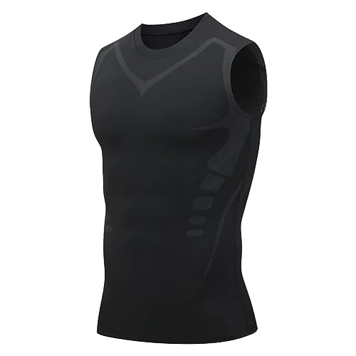 Herren Kompressionsshirt Sports Tank Top Ärmelloses Funktionsshirt Laufshirt Kompressionsshirt Herren, Funktionsshirt Langarm Fitnessshirt Männer Atmungsaktiv Sportshirt Laufshirt Für Laufen Sport von Luckxing