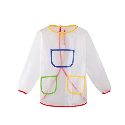 Kinder Bastelschürzen Malschürze Kinder 7-11 Jahre, Kinderschürze Mit Langen Ärmeln, Malkittel Kinder Bastelschürze Für Mädchen/Junge, Paint Apron Kids Zum Malen Basteln Kochen Backen - Transparente von Luckxing