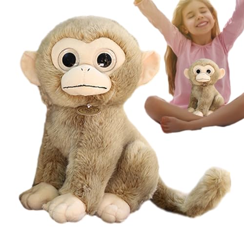 Kleines ausgestopftes Affen-Plüschtier, süßes Affen-Plüschtier, Weiche, kuschelige, lustige, interaktive Tier-Affenpuppe, Beruhigendes Affentier-Wohnkultur-Geburtstagsgeschenk für Erwachsene Luckxing von Luckxing