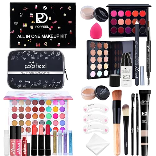 Komplettes Make-up-Set, Make-up-Set für Anfänger | 27-teiliges Reise-Make-up-Set für Damen - Professionelles Make-up-Set, komplette Make-up-Sets, Make-up-Kosmetikset für Damen von Luckxing