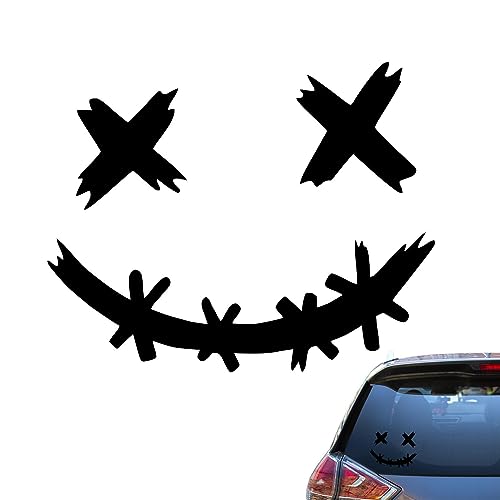 Lächeln Helme Aufkleber - Wasserfeste dekorative Lächeln-Gesichtsaufkleber für Autos - Smile Bike Sticks, Smile Face Aufkleber für Autos, Elektrofahrräder, Motorräder, Helme Aufkleber Luckxing von Luckxing
