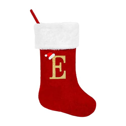 Luckxing Große Weihnachtsstrümpfe | A-Z Weihnachtsdekorationen Socken 20'' | Riesige Weihnachtsstrümpfe für die Familie, langlebig und bequem für Erwachsene und Kinder von Luckxing