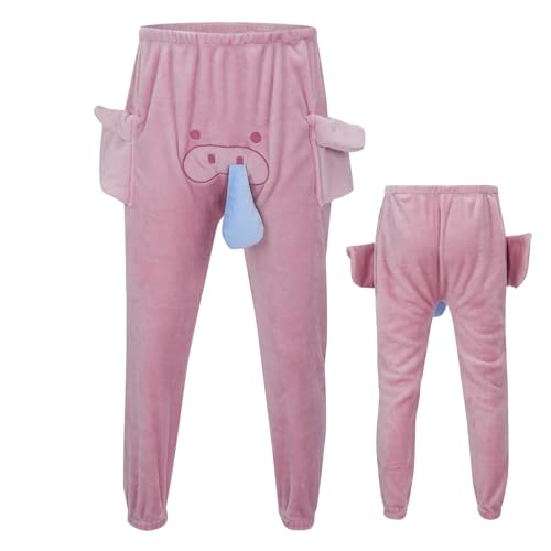 Luckxing Lustige Schweinehose, Schweinepyjama für Frauen, Paar Pyjamas Nachtwäsche Hosen, Weiche Unisex-Pyjamahose mit süßem Tiermotiv für Paare, Familien, Damen und Herren von Luckxing