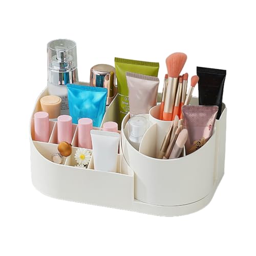 Luckxing Make-up-Organizer, rotierender Make-up-Koffer - Rotierende Display-Make-up-Aufbewahrungs-Lippenstiftbox mit Fächern - Schreibwarenhalter für Heimbedarf für Hautpflegekosmetik von Luckxing