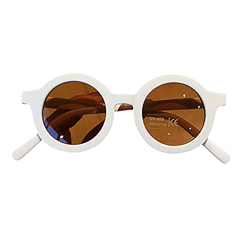 Luckxing Sonnenbrille Für Mädchen, Kunststoffrahmen Rund Sonnenbrille Für Kinder Vintage Kinder Sonnenbrille, Dicker Rahmen Rund Retro-Sonnenbrille UV-Schutz Mädchen Sonnenbrille Runde von Luckxing