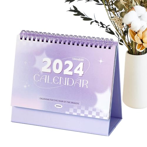 Luckxing Tischkalender 2024, Tischkalender 2024-12-monatiger einfacher Desktop-Monatskalender von Januar 2024 bis Dezember 2024 - Umblätternder Tagesplan, To-do-Liste und Notizen, einfacher von Luckxing