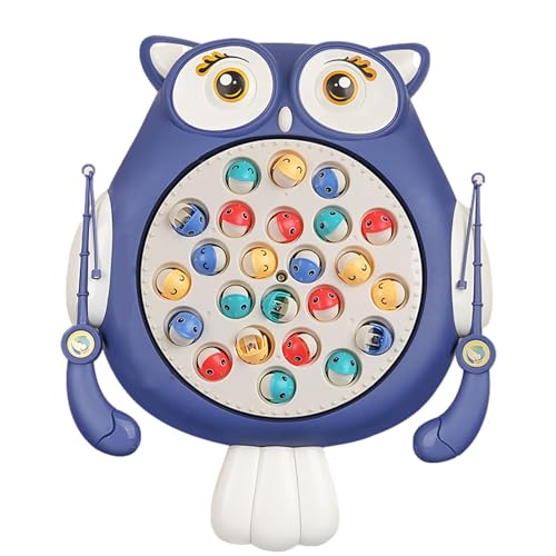 Magnetisches Angelspiel, Fischspiele für Kinder, Buntes Spielzeugspiel für Kindermusik, Spiele für Kleinkinder und Mädchen, Spielzeug-Angelrute, drehbar, 24 Fische, 4 Angelruten für ruhiges Luckxing von Luckxing