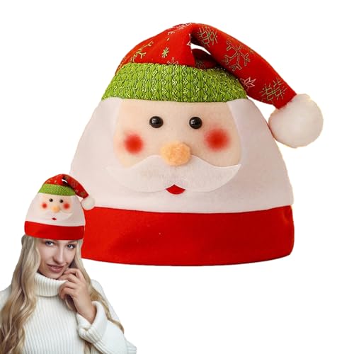 Plüsch-Weihnachtsmannmütze,Niedliche Weihnachtsmann-Schneemann-Elch-Partyhüte - Winter-Kopfbedeckung, Weihnachtsmütze, lustige Weihnachtsmütze für Jungen und Mädchen, Weihnachts-Partyzubehör Luckxing von Luckxing