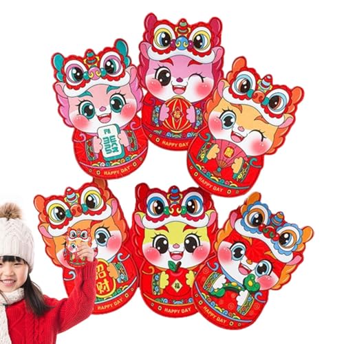Roter Umschlag zum Drachenjahr 2024,Chinesische rote Umschläge - Chinesische Umschläge zum Mondneujahr im Cartoon-Stil,Rotes Cartoon-Paket zum Mondneujahr, rote Umschläge, Glücksdrache Hong Roter Umschlag zum Drachenjahr 2024,Chinesische rote Umschläge - Chinesische Umschläge zum Mondneujahr im Cartoon-Stil,Rotes Cartoon-Paket zum Mondneujahr, rote Umschläge, Glücksdrache Hong von Luckxing