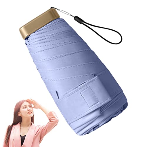 Sonnenschirm UV-Schutz,Sechsfacher Mini-Reise-Sonnenschirm für die Handtasche -, kompakter UV-Regenschirm mit doppeltem Verwendungszweck für Sonne und Regen, windfester Sonnenschirmschirm Luckxing von Luckxing