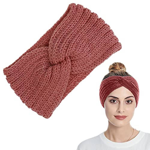 Stirnband Damen Winter - Warme Mädchen Elastisches Kopfband Damen Häkelarbeit Gestrickt Stirnbänder Stirnbänder Damen Winter Gefüttert Fleece Haarband, Elastische Kopfband Gestrickte Headband von Luckxing