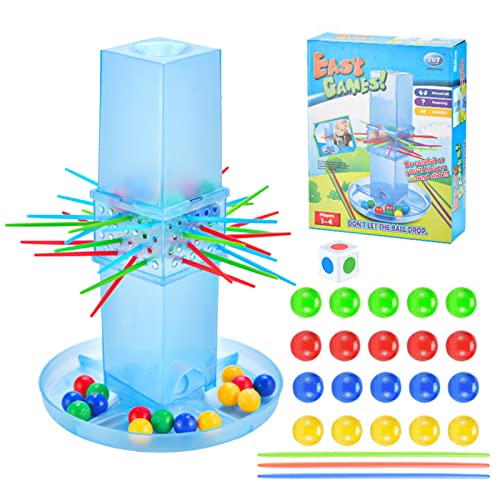 Stöcke ziehen Spiel - Fast Fun Kerplunk für 2 bis 4 Spieler Spiel - Lustige Stockspiele für Kinder mit Perlen, Stöcken und pagodenförmiger Spieleinheit für Familienbrettspiele Luckxing von Luckxing