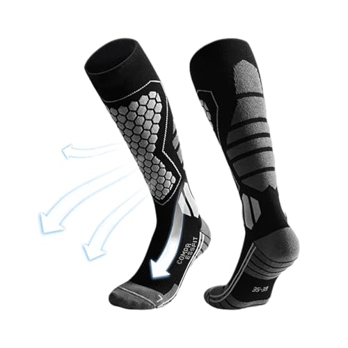 Über den Wadensocken | Schweißabsorbierende Sportsocken, atmungsaktiv - Strapazierfähige lange Socken, rutschfeste Damensocken zum Skifahren, Snowboarden, Winter Luckxing von Luckxing