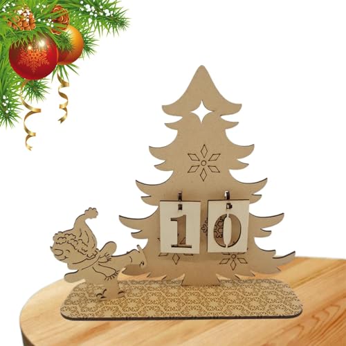 Weihnachts-Countdown-Kalender aus Holz,Adventskalender 2023 | Dekorativer Countdown-Kalender, festlicher Adventskalender 2023, Weihnachtsschmuck für Jungen, Mädchen, Kinder Luckxing von Luckxing