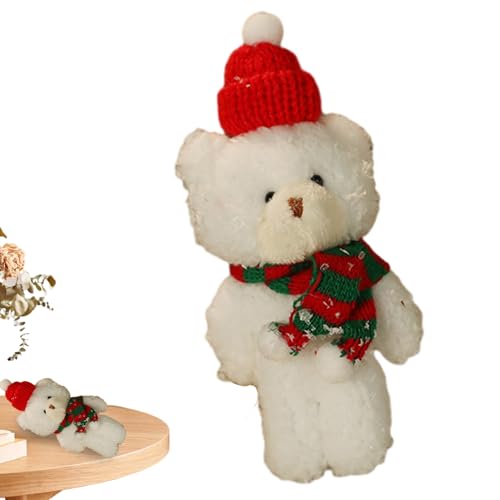 Weihnachtsplüschbär,Bär Plüsch Stofftier - Weiche und niedliche Weihnachtsplüschtiere als Dekoration für den Schreibtisch, den Kamin oder das Bücherregal Luckxing von Luckxing