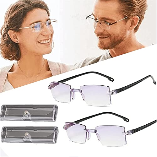 Luckxyy 2PCS Autofokus-Lesebrille, Anti-Blau-Brillen-Ultraleicht-Lesebrille mit Brillenetui, Fern- und Nahlesebrille für Männer und Frauen (+2.00) von Luckxyy